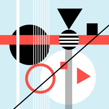 Farklı geometrik elementlere sahip soyut vektör arkaplanı