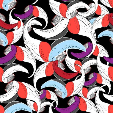 Karanlık arka planda dalgalar ve çizgiler olan soyut doğrusal vektör arkaplanı. Bir web sitesi veya poster için dalgaların soyutlanması örneği.