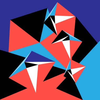 Retro arka planda farklı geometrik elementlere sahip soyut vektör arkaplanı