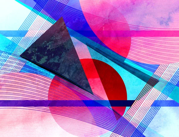 Abstrato fundo multi-colorido de objetos geométricos — Fotografia de Stock