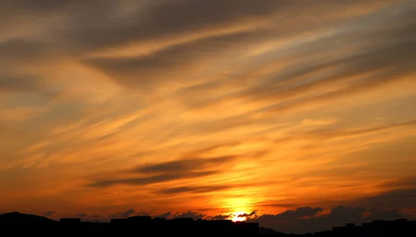 Tramonto Bel Cielo Sullo Sfondo Sud — Foto Stock