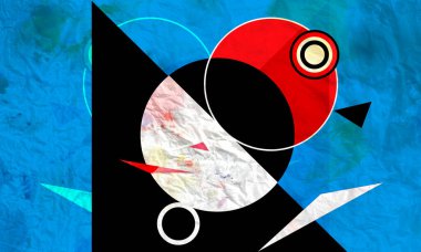 Geometrik nesnelerin soyut çok renkli arkaplanı