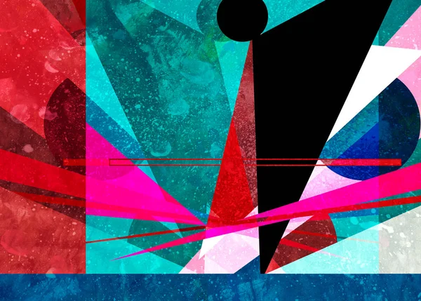 Анотація Геометричного Акварельного Ретро Фону Яскравими Предметами Зразок Дизайну Веб — стокове фото