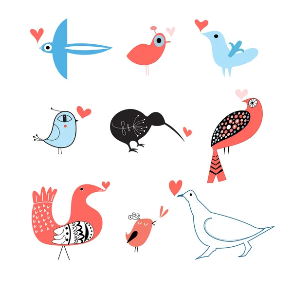 Amantes de pássaros conjunto —  Vetores de Stock