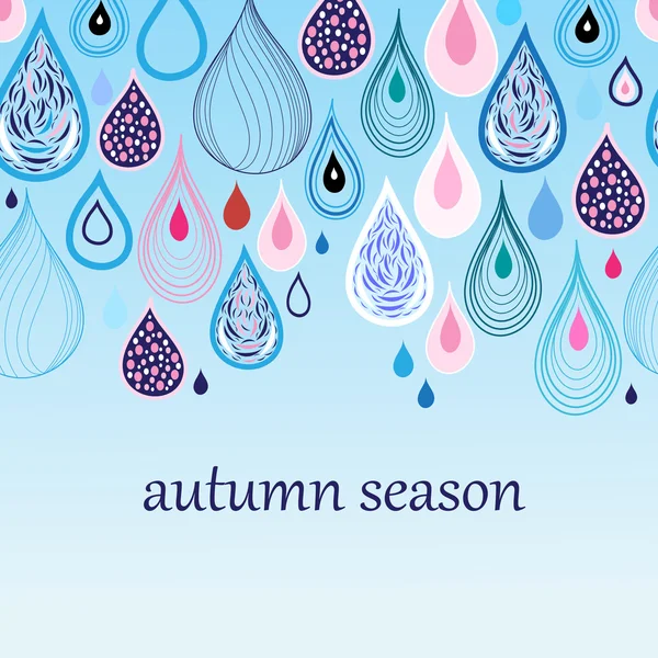 Autumn background with drops — Stock Vector