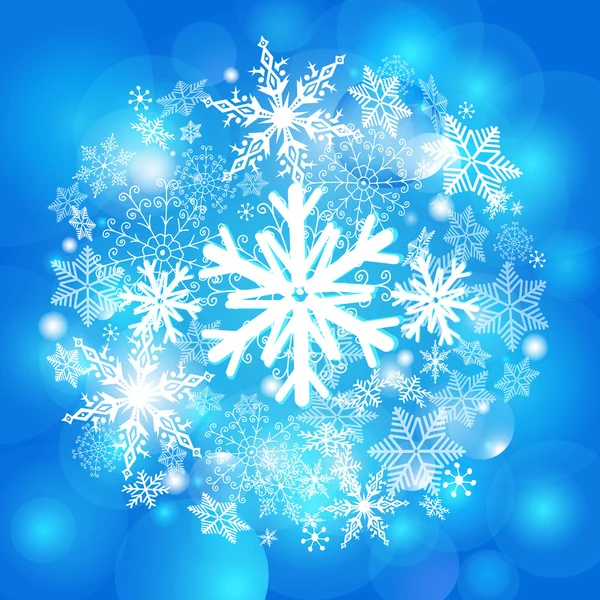 Flocons de neige rougeoyants — Image vectorielle