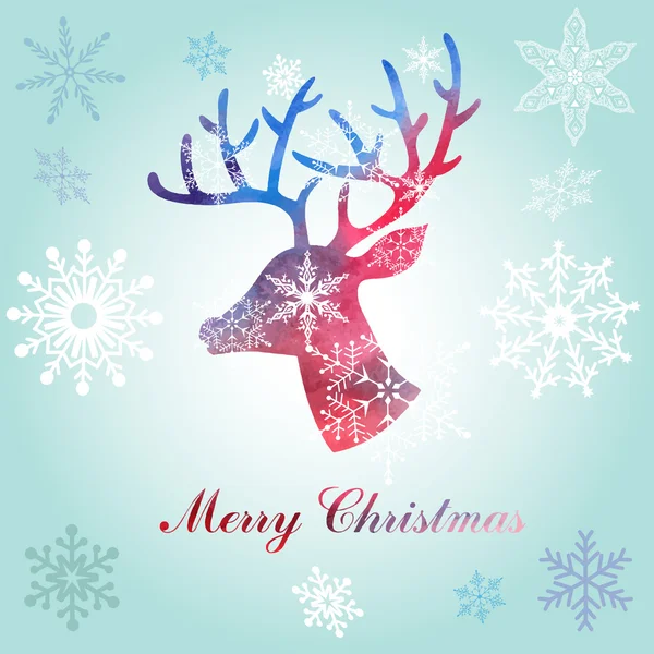 Christmas renar silhouette porträtt — Stock vektor