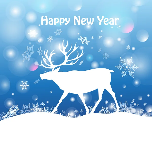 Christmas card with a deer — Stock Vector