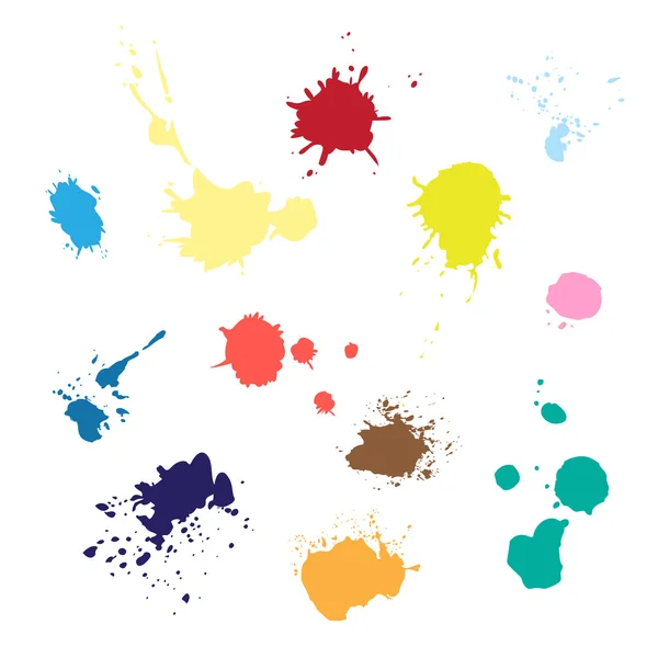 Colored paint splashes — Stock Vector