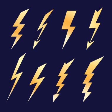Lightning icon set clipart