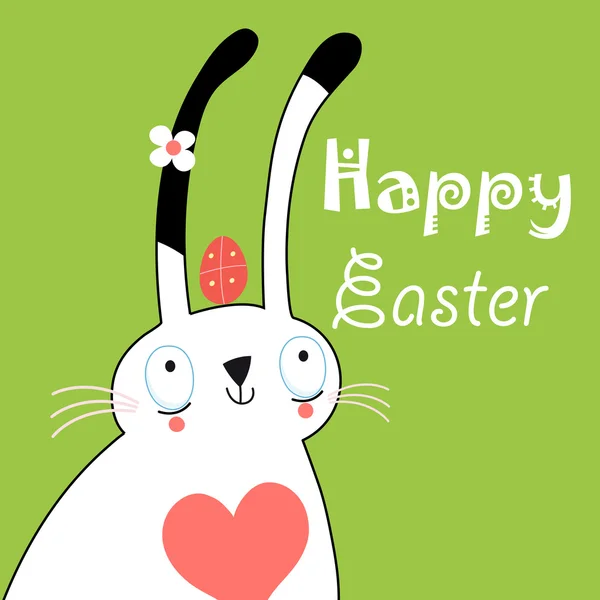 Bunny Paskalya için tebrik kartı — Stok Vektör