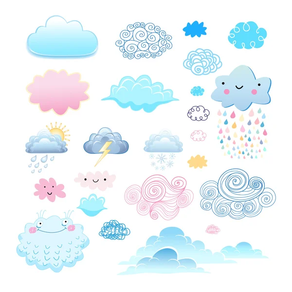 Set of different clouds — Stock Vector