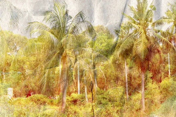 Retro watercolor palm trees — Stock Photo, Image