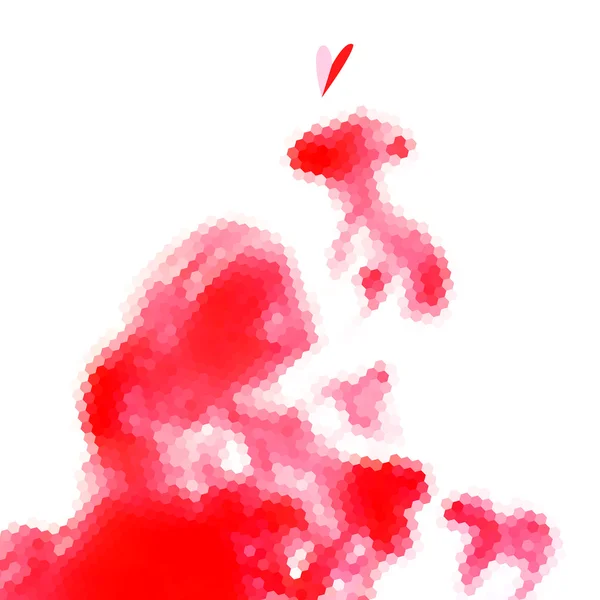 Abstrak merah pada latar belakang putih dari poligon - Stok Vektor