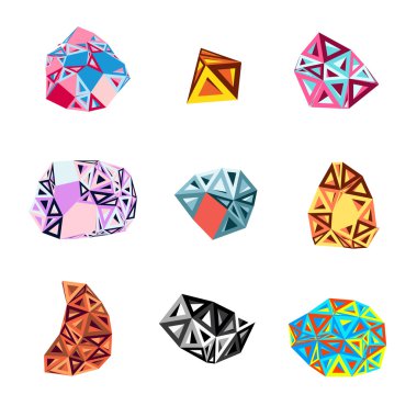 Üçgen soyut şekiller kümesi