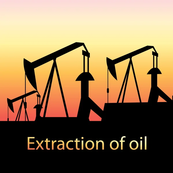 Illustration of oil production — Stock Vector