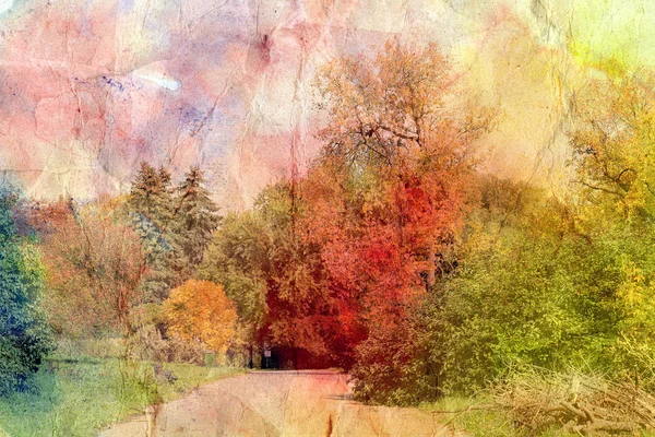 Retro autumn landscape — Stock Photo, Image