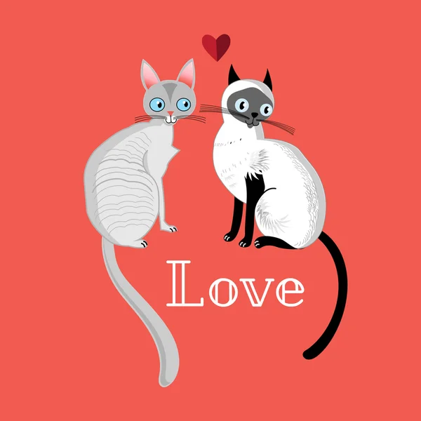 Chats amoureux — Image vectorielle