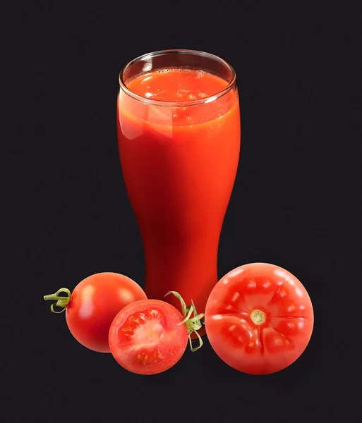 Foto jugo de tomate y tomates — Foto de Stock