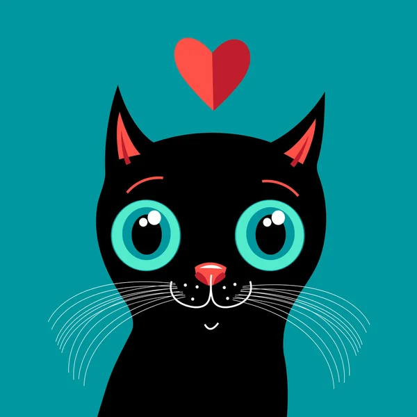 In love with a kitten — Stock Vector
