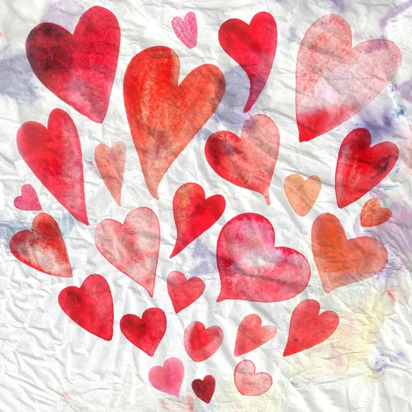 Akvarel svátek srdce — Stock fotografie
