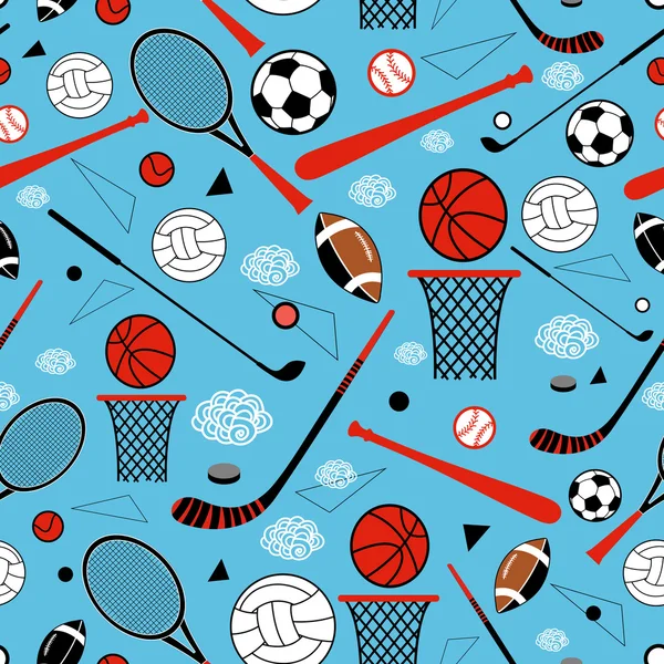 スポーツ用品のパターン — ストックベクタ