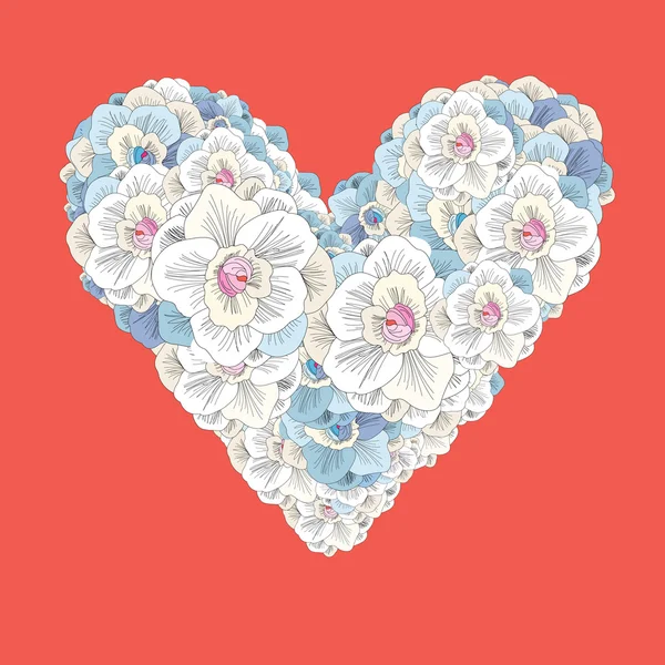 Цветочное сердце — стоковый вектор