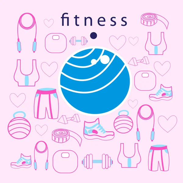 Fitness ball on background — Stock Vector