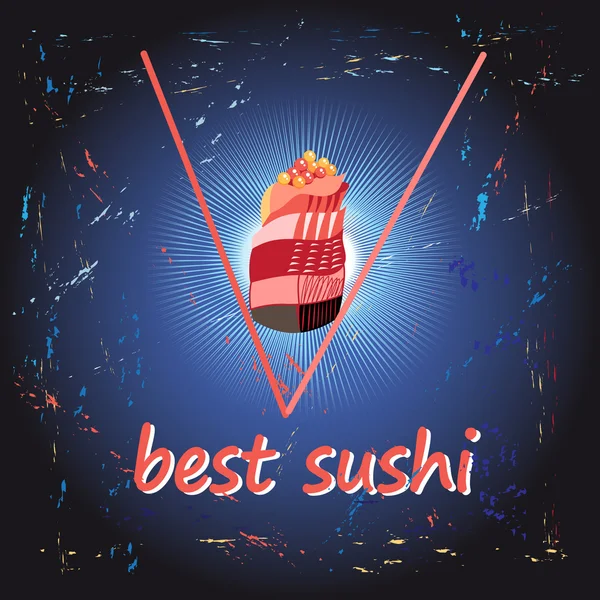 Plakat najlepsze sushi — Wektor stockowy