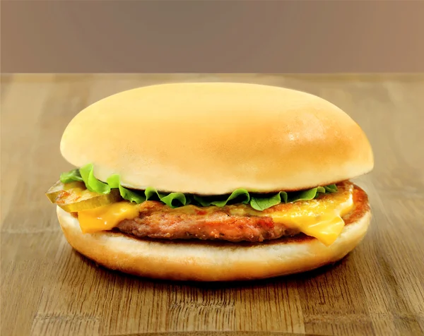 Sabrosa hamburguesa con carne y queso — Foto de Stock