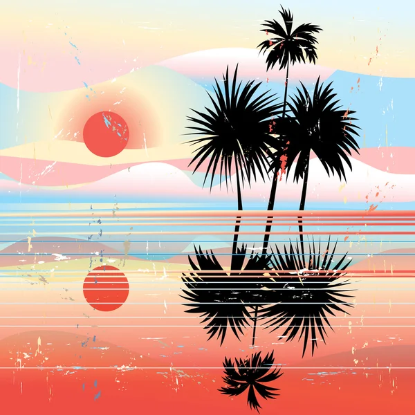 Marine tropical landscape — Stock Vector