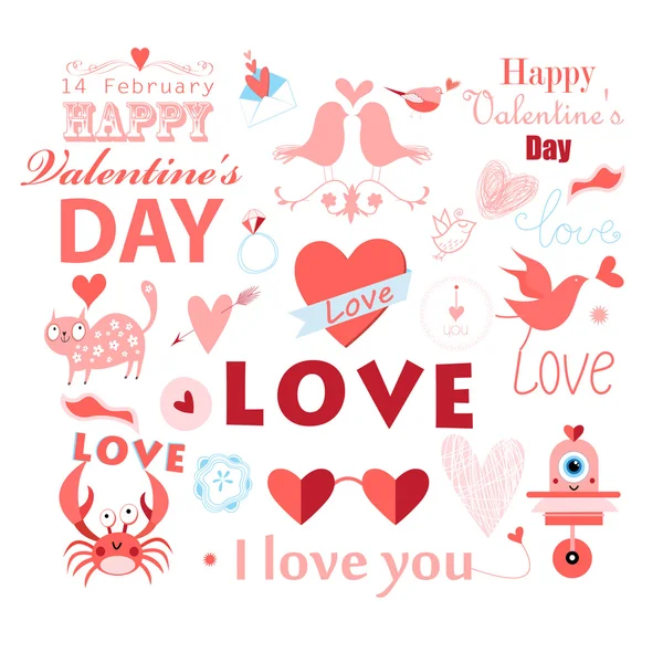 Set with a love — Stock Vector