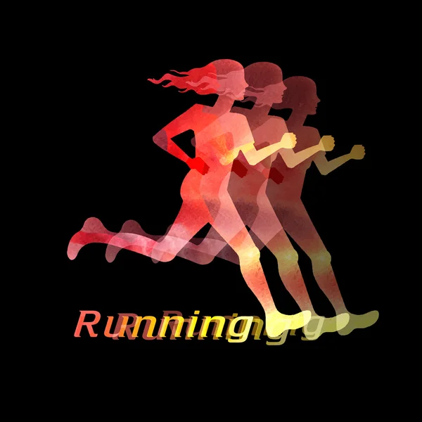 Chica corriendo — Vector de stock