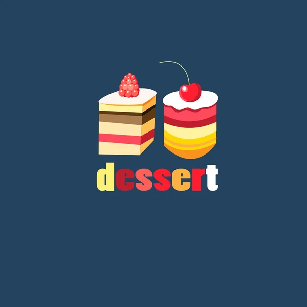 Dessert aux baies — Image vectorielle
