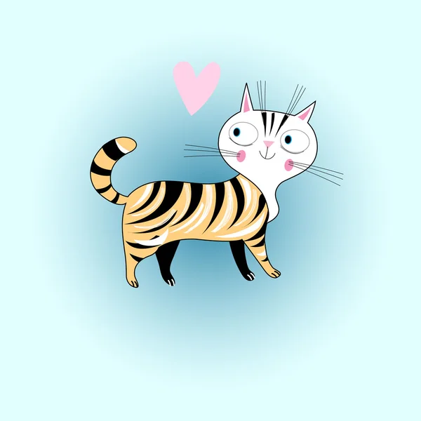 Amoureux d'un chat — Image vectorielle