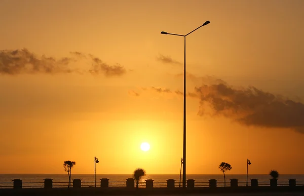 Pôr do sol no mar — Fotografia de Stock