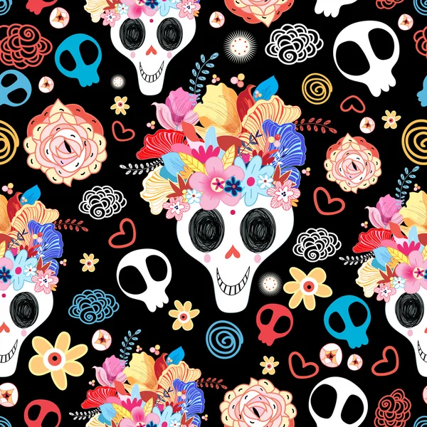 La hermosa de las calaveras — Vector de stock