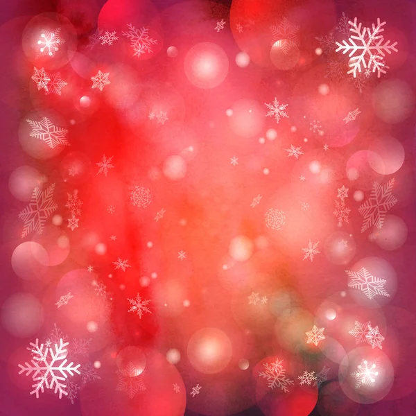雪片的圣诞红色背景 — 图库照片