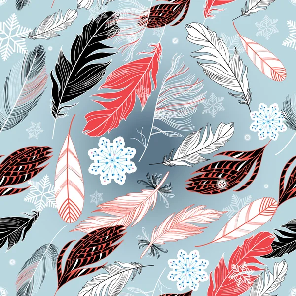 Birds and snowflakes — Stock Vector