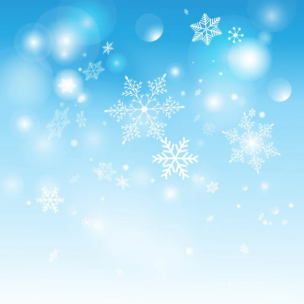 Hermosos copos de nieve brillantes — Vector de stock