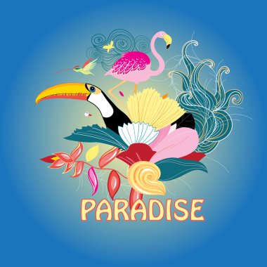 cennet kuşu ve bitkiler