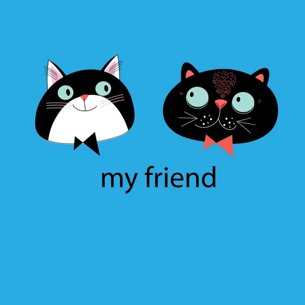 Portraits de chats amis — Image vectorielle