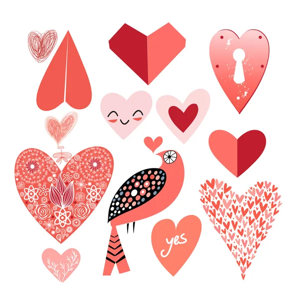 Graphic heart set — Stock Vector