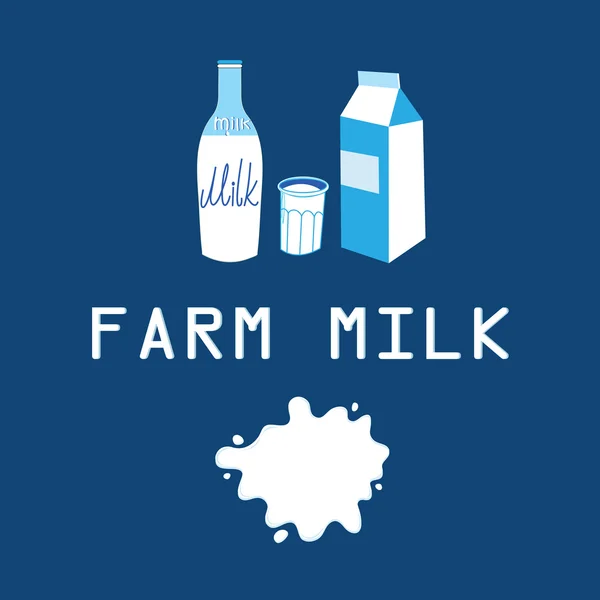 Kort med mjölkprodukter — Stock vektor