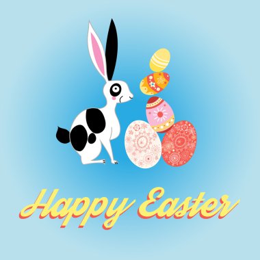 Paskalya için tavşanlı güzel kart