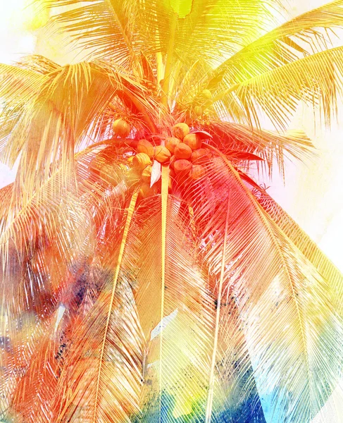 Акварель ретро пальми — стокове фото
