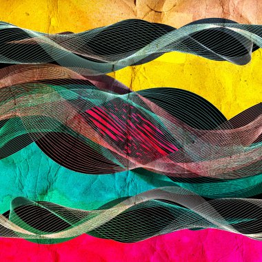 soyut renkli çizgi dalga vektör çizim