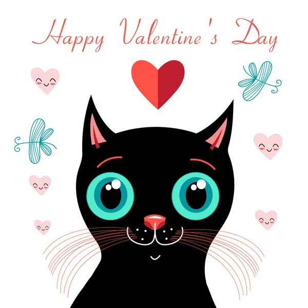 Drôle chaton en amour — Image vectorielle