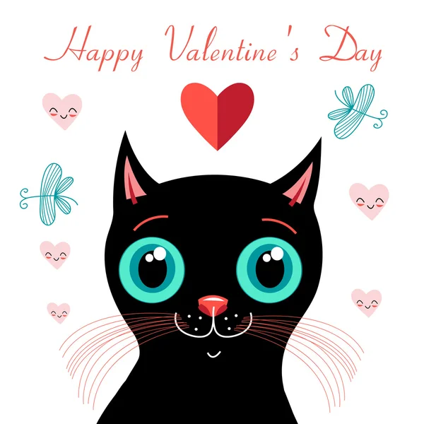 Funny kitten in love — Stock Vector