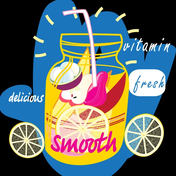 Delicious fruit smooth — Stock Vector